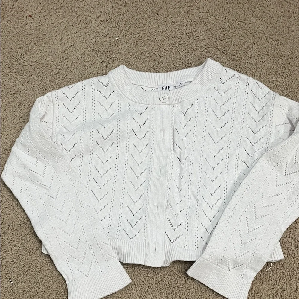 GAP Girls White Chevron Cardigan - Picture 1 of 4